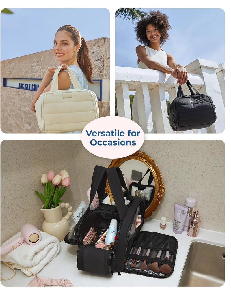 BAGSMART Neceser de Viaje de Gran Capacidad con Apertura Ancha y Compartimentos Organizadores