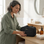 BAGSMART Neceser de Viaje de Gran Capacidad con Apertura Ancha y Compartimentos Organizadores